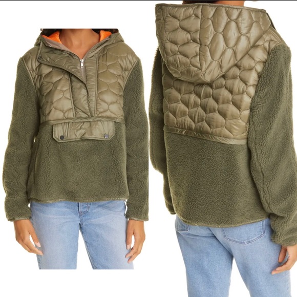 NWT Veronica Beard Leo High Pile Fleece Quilted Pullover size M - Picture 1 of 15